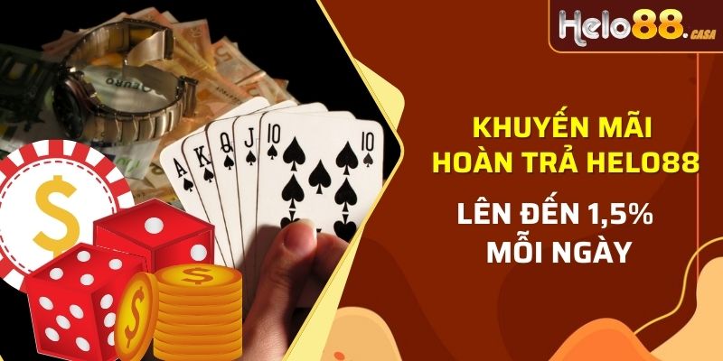 Khuyến mãi Helo88 hoàn trả lên đến 1,5% dành cho người chơi